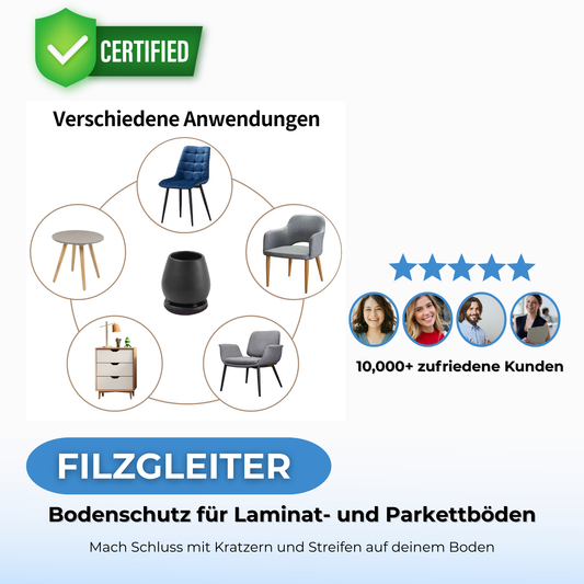 Filzgleiter für Sesselstühle - Leise & Bodenschonend